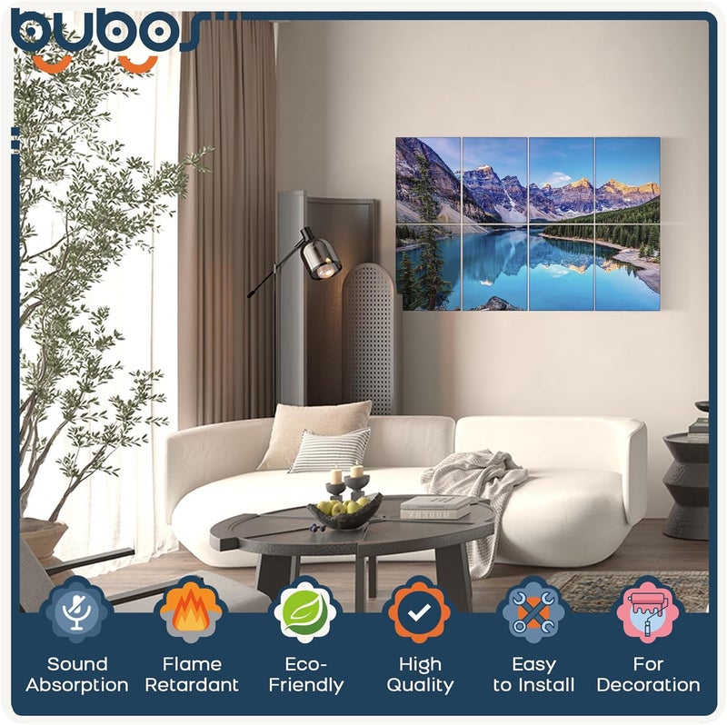 B Bubos 8 Pack Art Acoustic Panels Soundproof Wall Panel,47.2X31.4 Inches Sound Absorbing Panel,Self-Adhesive Decorative Acoustical Wall Panels, Acoustic Treatment for Ceiling Home Office（Banff Park） - Image 3